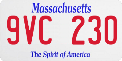 MA license plate 9VC230