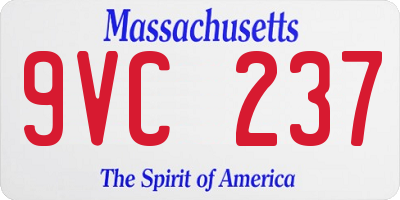 MA license plate 9VC237