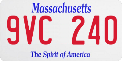 MA license plate 9VC240