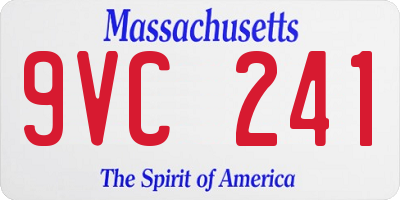MA license plate 9VC241