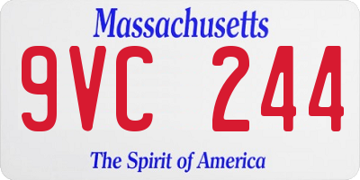 MA license plate 9VC244