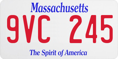 MA license plate 9VC245