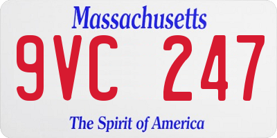 MA license plate 9VC247