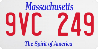 MA license plate 9VC249