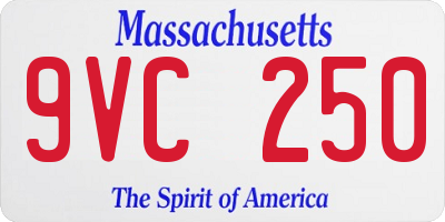 MA license plate 9VC250