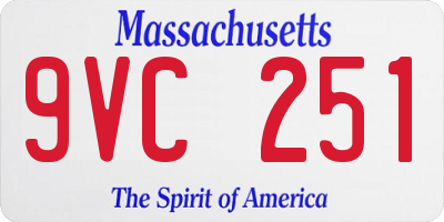 MA license plate 9VC251
