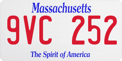 MA license plate 9VC252