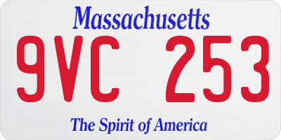 MA license plate 9VC253