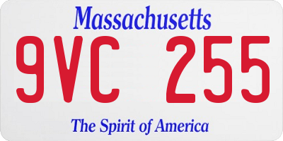 MA license plate 9VC255