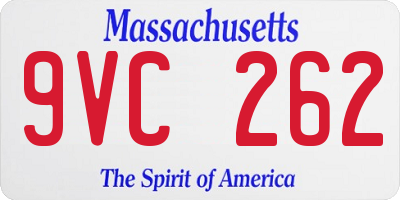 MA license plate 9VC262