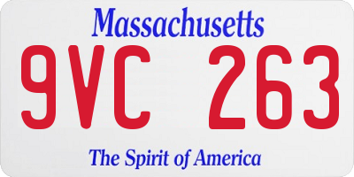 MA license plate 9VC263