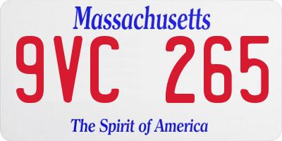 MA license plate 9VC265