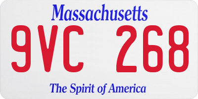 MA license plate 9VC268