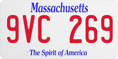 MA license plate 9VC269