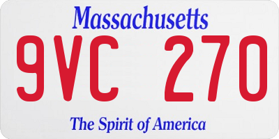 MA license plate 9VC270