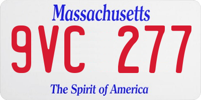 MA license plate 9VC277
