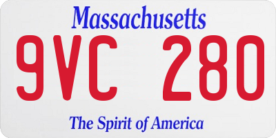 MA license plate 9VC280