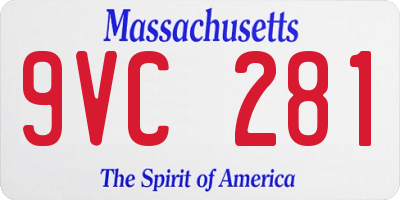 MA license plate 9VC281