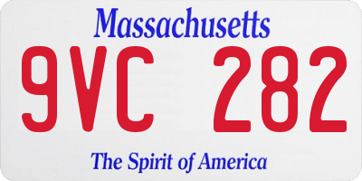 MA license plate 9VC282