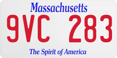 MA license plate 9VC283