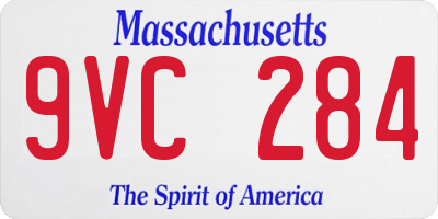 MA license plate 9VC284