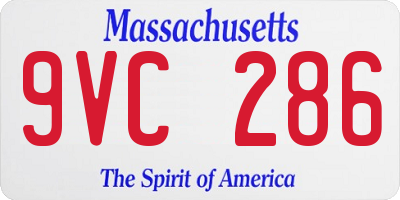 MA license plate 9VC286