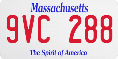 MA license plate 9VC288