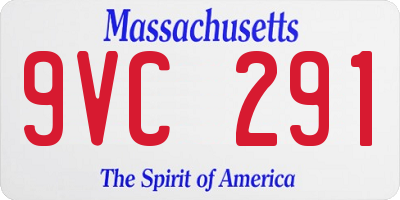 MA license plate 9VC291