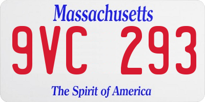 MA license plate 9VC293