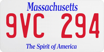 MA license plate 9VC294