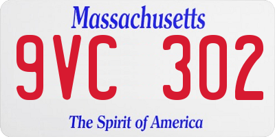 MA license plate 9VC302