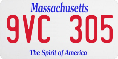 MA license plate 9VC305