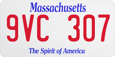 MA license plate 9VC307
