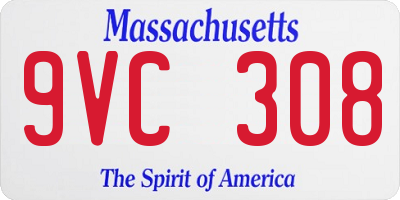 MA license plate 9VC308