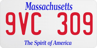 MA license plate 9VC309