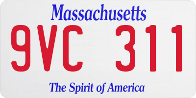 MA license plate 9VC311