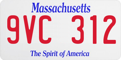 MA license plate 9VC312
