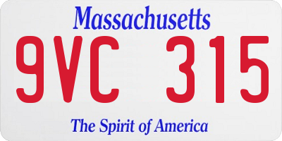 MA license plate 9VC315