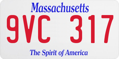 MA license plate 9VC317
