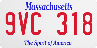 MA license plate 9VC318