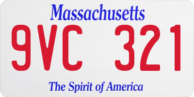 MA license plate 9VC321