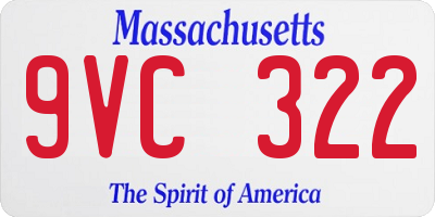 MA license plate 9VC322