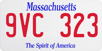 MA license plate 9VC323