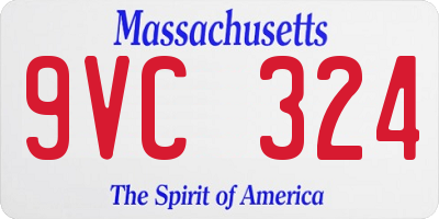 MA license plate 9VC324