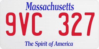 MA license plate 9VC327