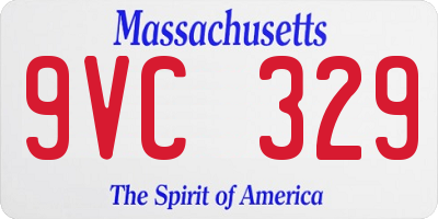 MA license plate 9VC329