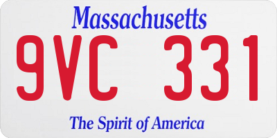 MA license plate 9VC331