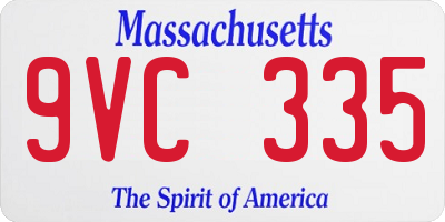MA license plate 9VC335