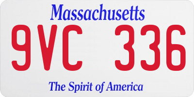 MA license plate 9VC336