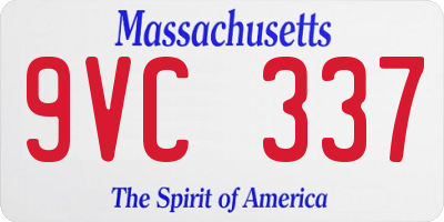 MA license plate 9VC337